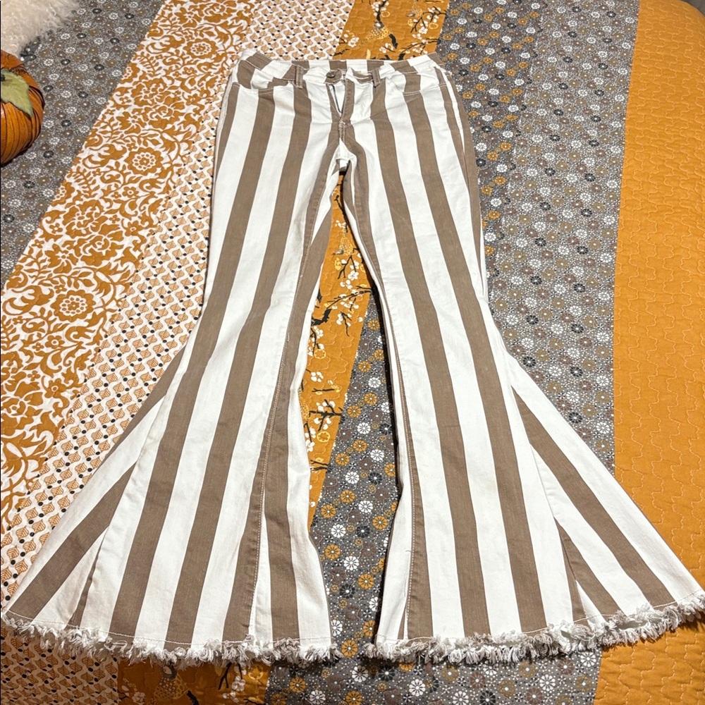 Striped Flare & Wide Leg Jeans